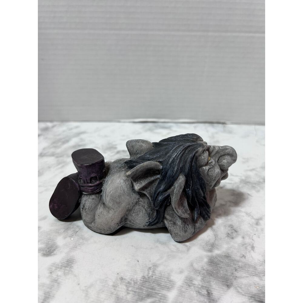Funny Gargoyle Boots Laying Down Figurine Hand Painted Resin Gothic Fairy Decor - Picture 4 of 6